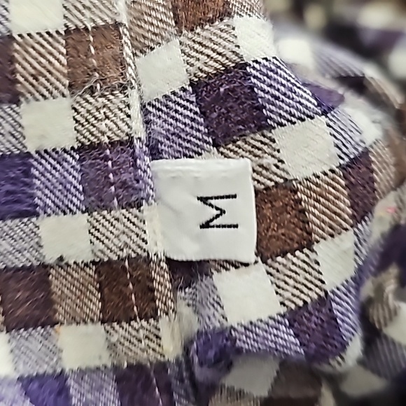 NYRON BRITISH STYLE. Mens checked lightweight flannel shirt. Purple & brown. Med - Picture 7 of 7
